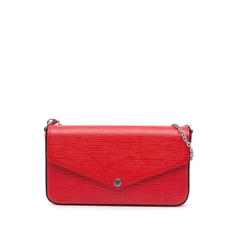 Louis Vuitton Epi Pochette Felicie Red Leather Good condition - Front View