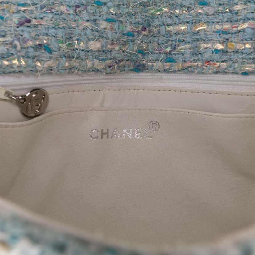 Chanel CC Confetti Tweed Flap Blue Tweed Good condition - Box View