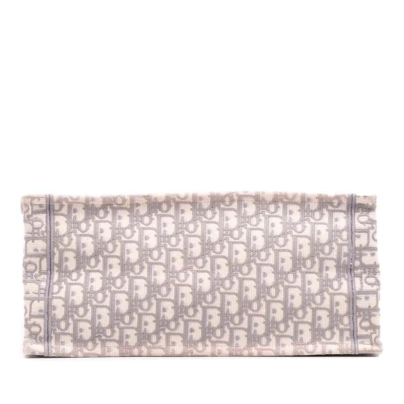 Dior Medium Oblique Embroidered Canvas Book Tote Grey Canvas Good condition - Inside View