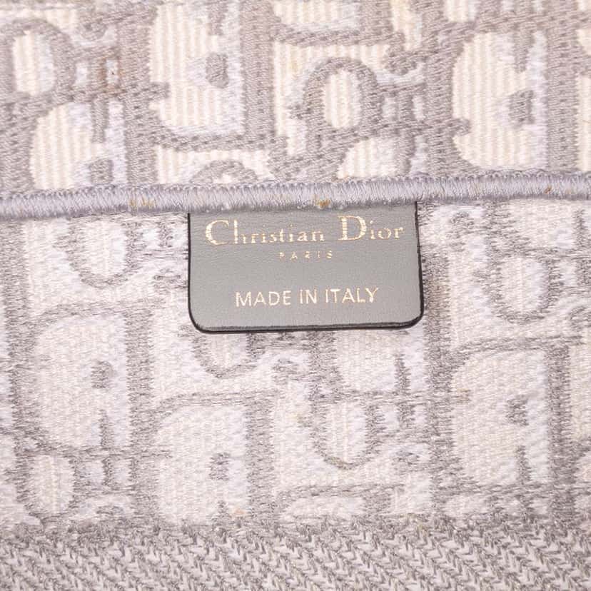 Dior Medium Oblique Embroidered Canvas Book Tote Grey Canvas Good condition - Box View