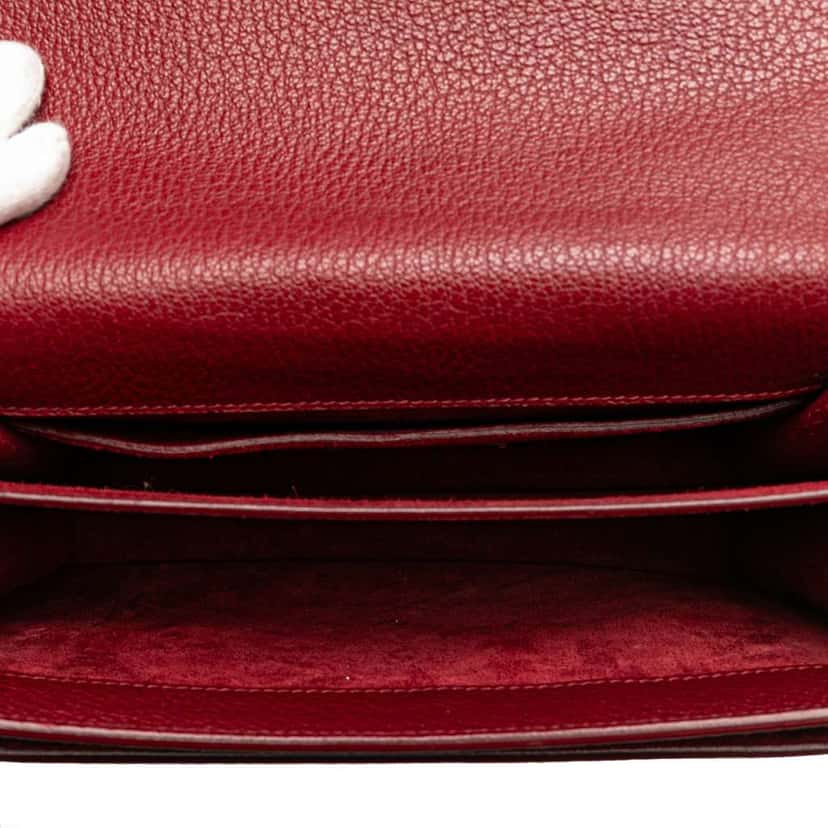 Saint Laurent Medium Grained Calfskin Monogram Sunset Crossbody Red Leather Good condition - Model View