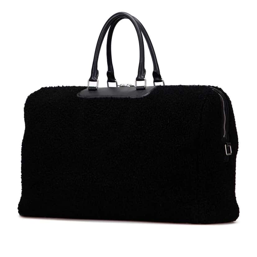 Saint Laurent Shearling Travel Bag Black Very good condition - Back View
