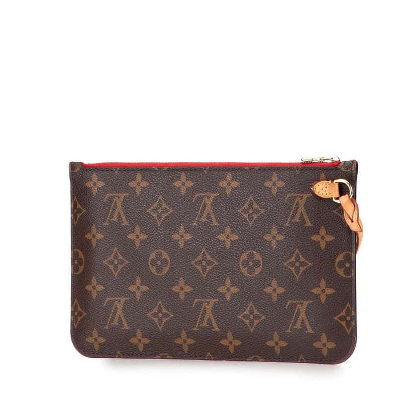 Louis Vuitton Monogram Neverfull Pouch Brown Good condition - Back View