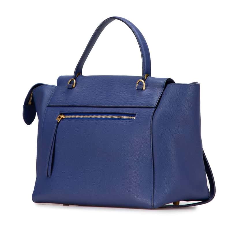 Celine Mini Leather Belt Bag Satchel Blue Leather Good condition - Back View
