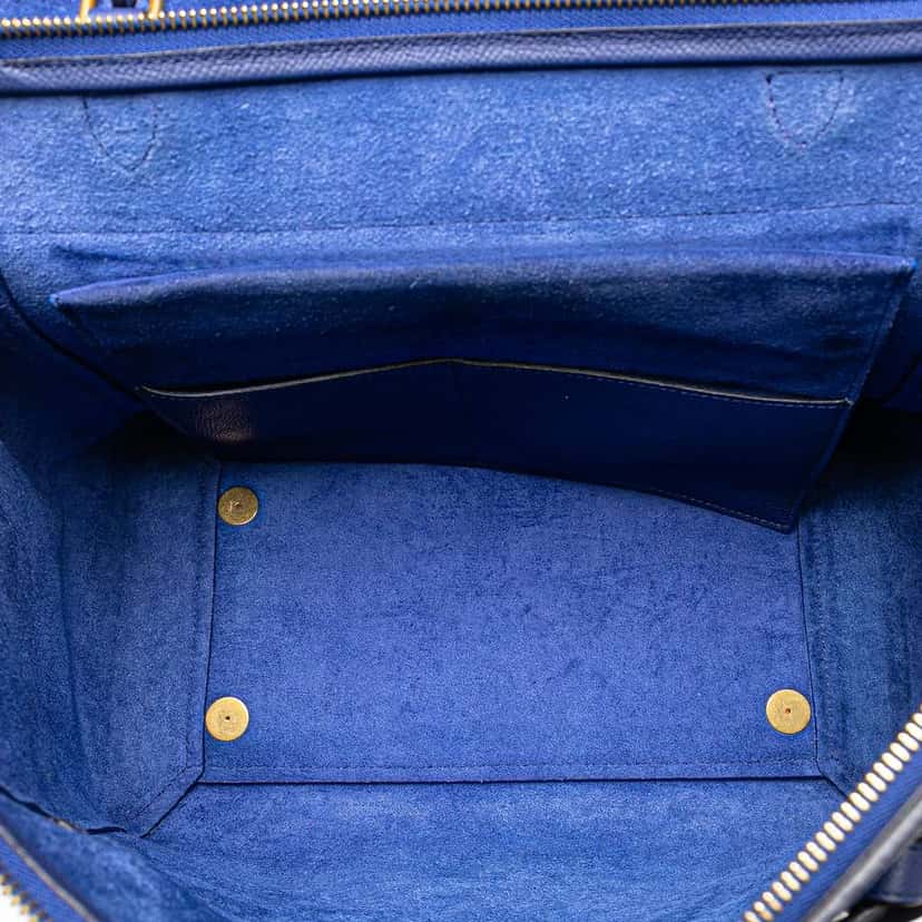 Celine Mini Leather Belt Bag Satchel Blue Leather Good condition - Model View