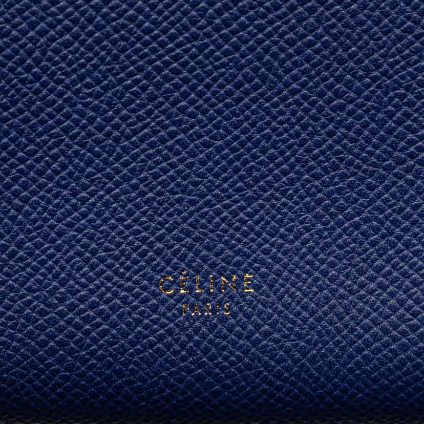 Celine Mini Leather Belt Bag Satchel Blue Leather Good condition - Box View