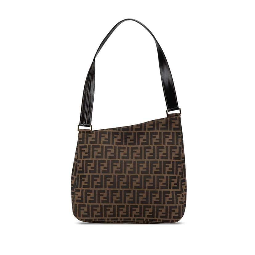 Fendi Zucca Canvas Shoulder Bag Brown Canvas Good condition - Front View