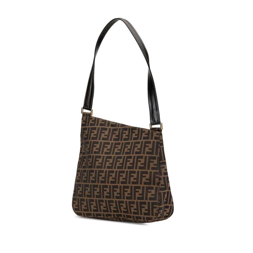 Fendi Zucca Canvas Shoulder Bag Brown Canvas Good condition - Back View