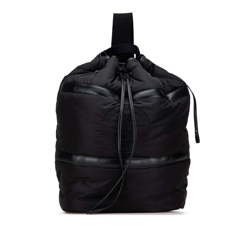 Saint Laurent Nylon Rive Gauche Drawstring Backpack Black Very good condition - Front View