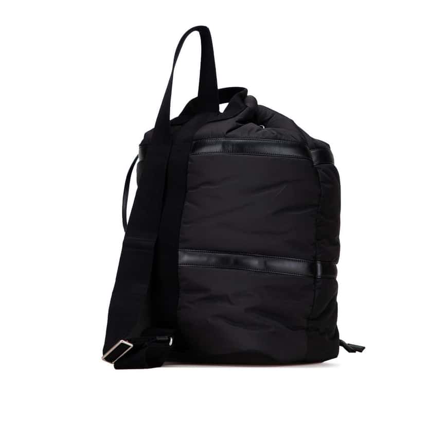 Saint Laurent Nylon Rive Gauche Drawstring Backpack Black Very good condition - Back View