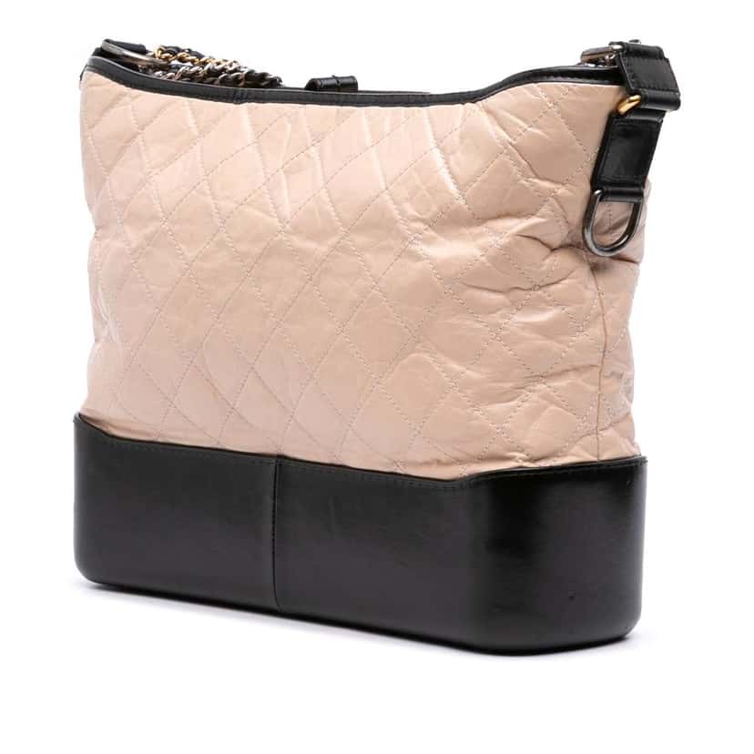Chanel Large Aged Calfskin Gabrielle Crossbody Brown Leather Very good condition - Back View