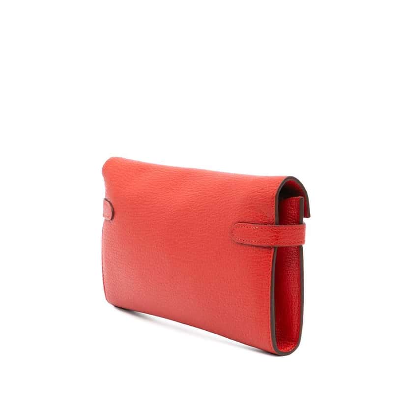 Hermès Chevre Mysore Kelly Longue Wallet Red Leather Good condition - Back View