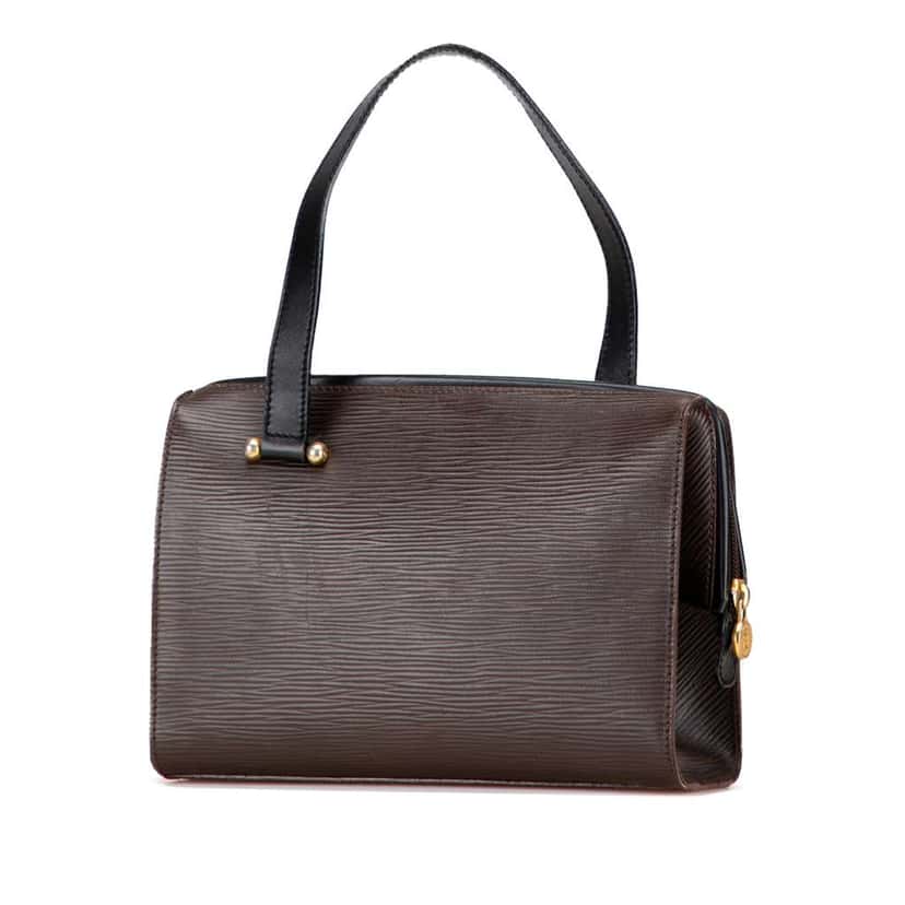 Fendi Textured Leather FF Handbag Brown Leather Good condition - Back View
