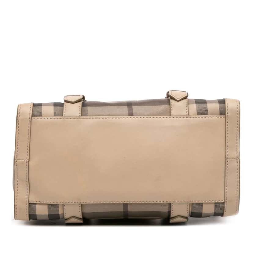 Burberry Smoke Check Coated Canvas Chester Boston Bag Brown Canvas Good condition - Inside View