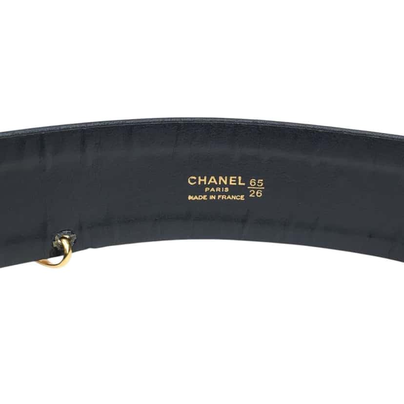 Chanel Vintage Leather Chain Belt Black Leather Good condition - Box View