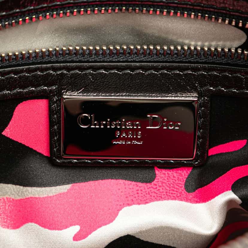 Dior Anselm Reyle Medium Metallic Lambskin Cannage Lady Dior Grey Leather Good condition - Box View