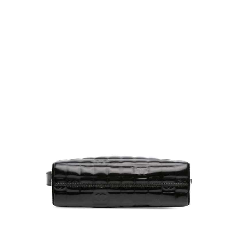 Chanel CC Chocolate Bar Patent Shoulder Bag Black Leather Very good condition - Inside View