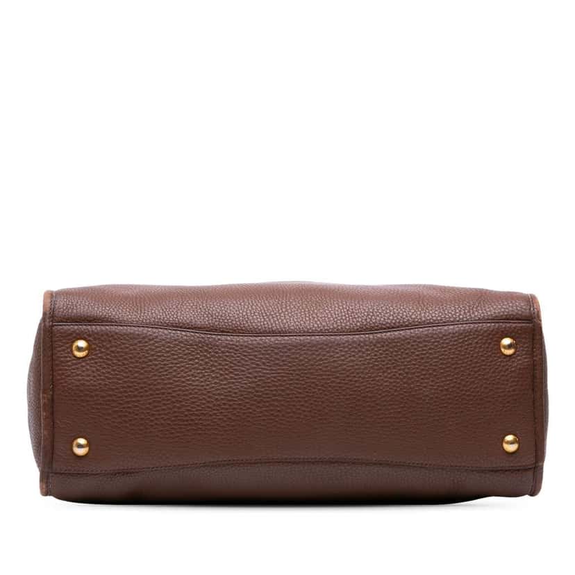 Prada Vitello Phenix Zip Top Satchel Brown Leather Good condition - Inside View