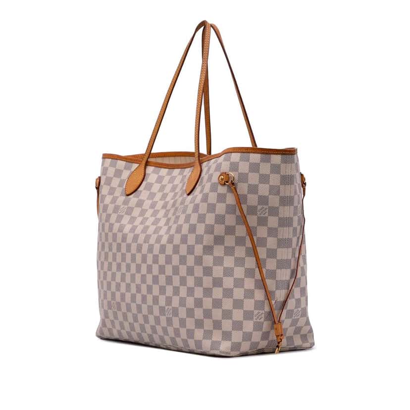Louis Vuitton Damier Azur Neverfull GM White Canvas Good condition - Back View