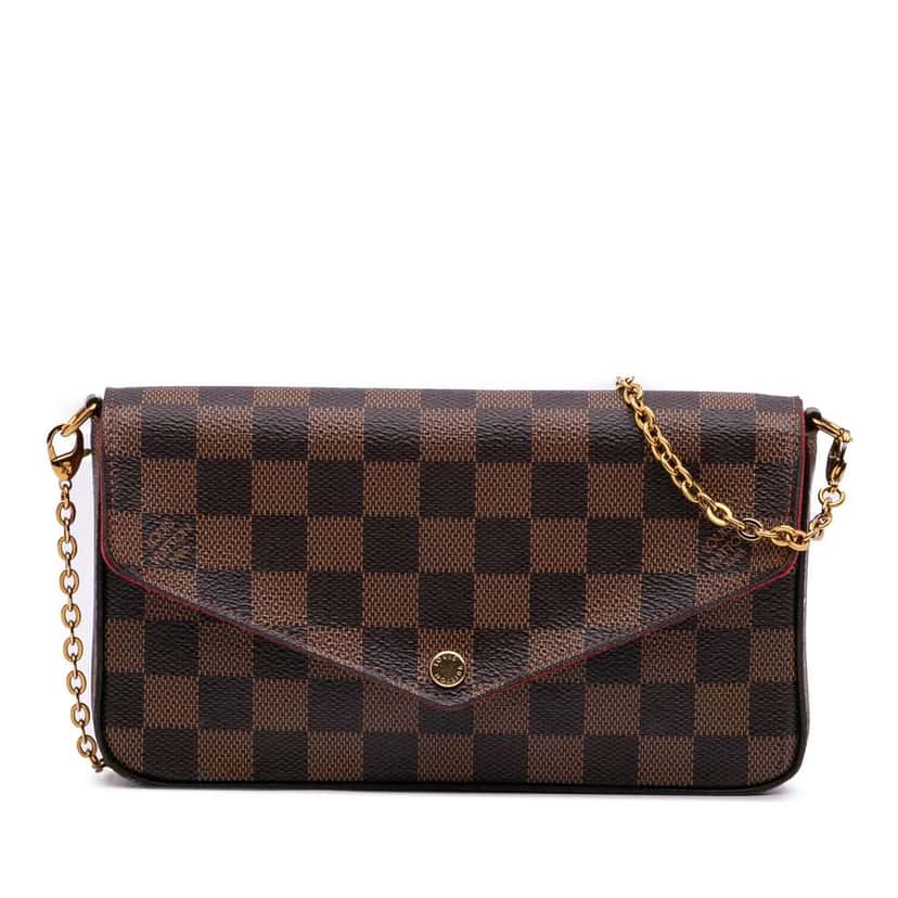 Louis Vuitton Damier Ebene Pochette Felicie Brown Canvas Good condition - Front View