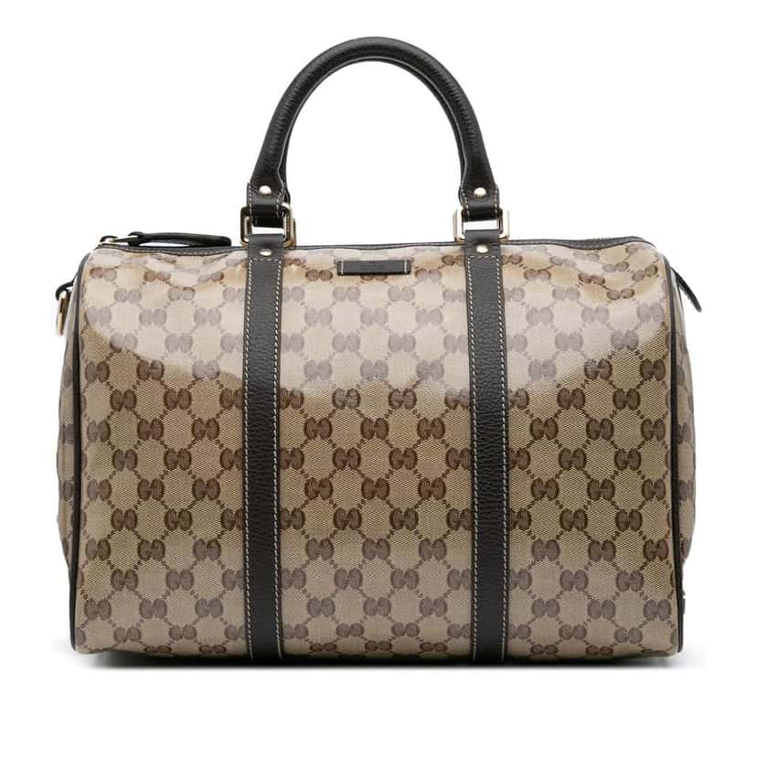 Gucci Medium GG Crystal Joy Boston Bag Brown Canvas Good condition - Front View