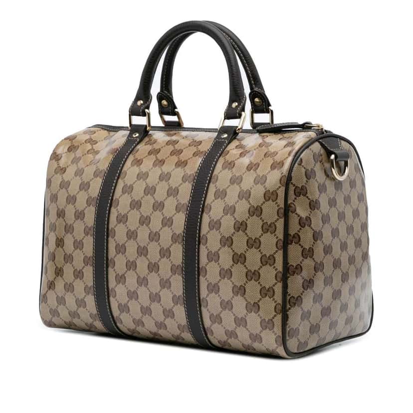 Gucci Medium GG Crystal Joy Boston Bag Brown Canvas Good condition - Back View