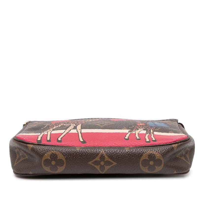 Louis Vuitton Monogram Giraffe Christmas Mini Pochette Accessoires Brown Good condition - Inside View