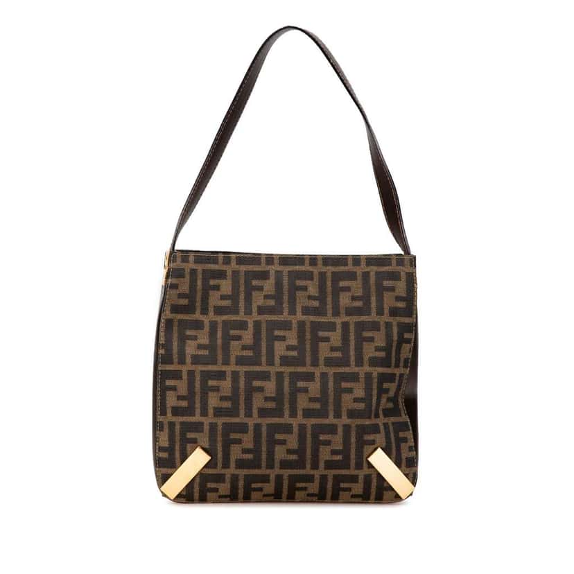 Fendi Zucca Canvas Shoulder Bag Brown Canvas Good condition - Front View