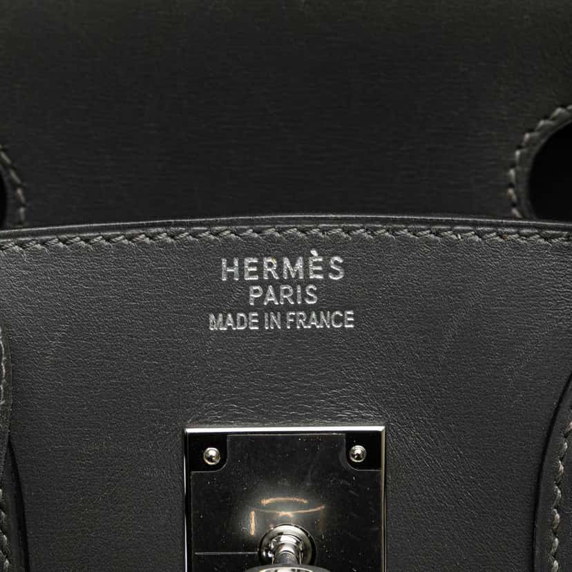 Hermès Box Calf Birkin Retourne 30 Grey Leather Good condition - Box View