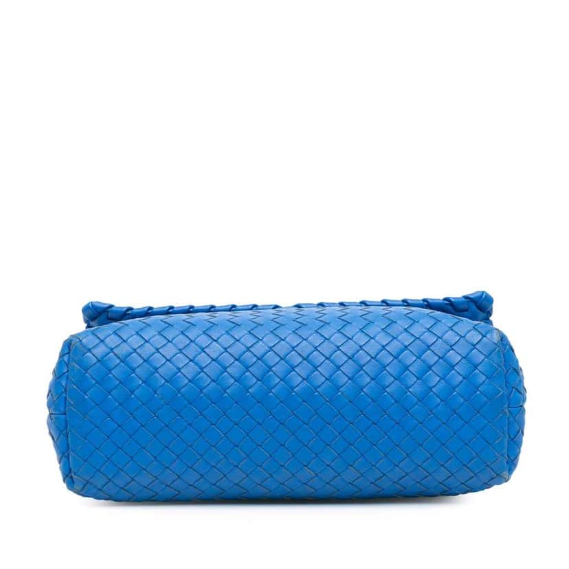 Bottega Veneta Medium Nappa Intrecciato Olimpia Shoulder Bag Blue Leather Good condition - Inside View
