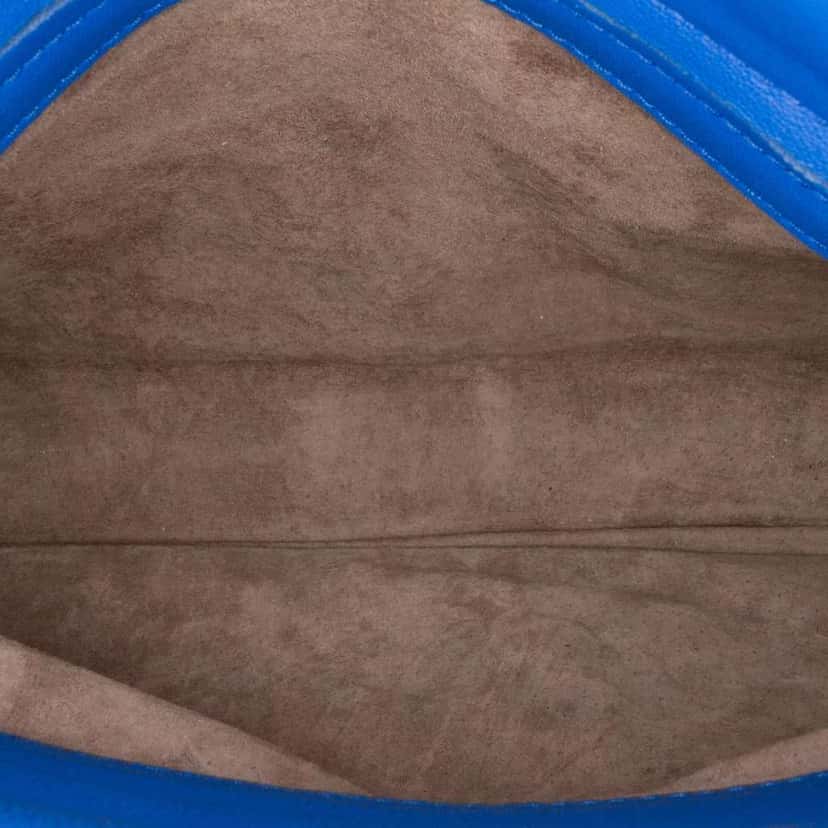 Bottega Veneta Medium Nappa Intrecciato Olimpia Shoulder Bag Blue Leather Good condition - Box View