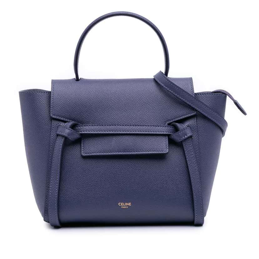 Celine Nano Grained Calfskin Belt Bag Purple Leather Good condition - Front View