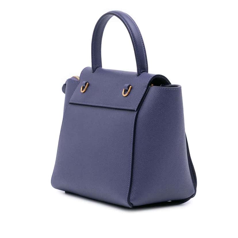 Celine Nano Grained Calfskin Belt Bag Purple Leather Good condition - Back View