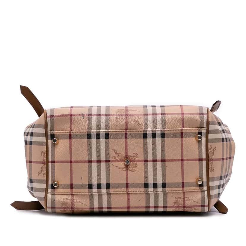 Burberry Small Haymarket Check Coated Canvas Canterbury Tote Brown Canvas Fair condition - Inside View