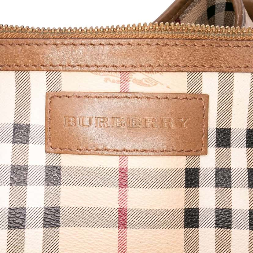 Burberry Small Haymarket Check Coated Canvas Canterbury Tote Brown Canvas Fair condition - Box View