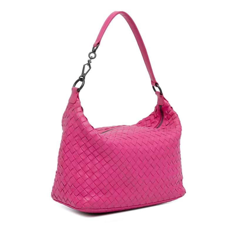 Bottega Veneta Intrecciato Shoulder Bag Pink Leather Good condition - Back View