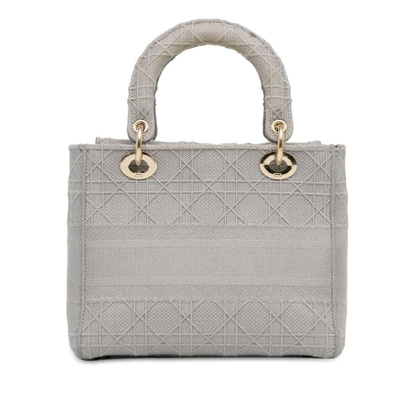 Dior Medium Canvas Cannage Lady D Lite Grey Canvas Very good condition - Inside View