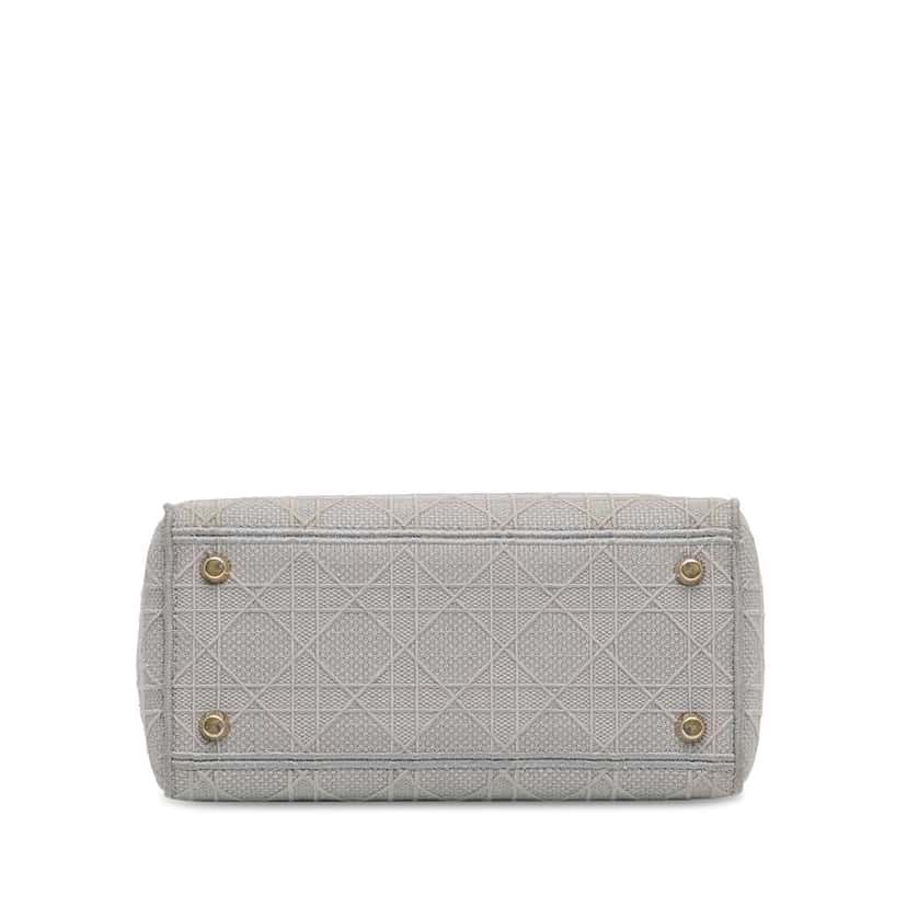 Dior Medium Canvas Cannage Lady D Lite Grey Canvas Very good condition - Model View