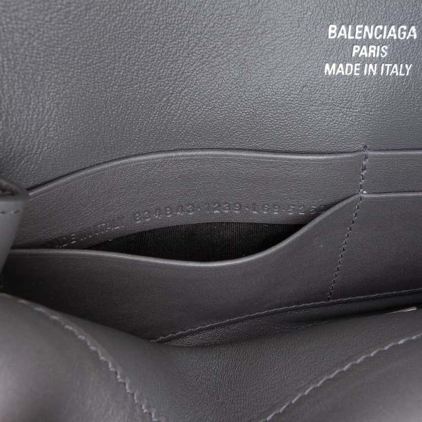 Balenciaga Small Smooth Calfskin Bel Air Clutch On Strap Grey Leather Good condition - Box View