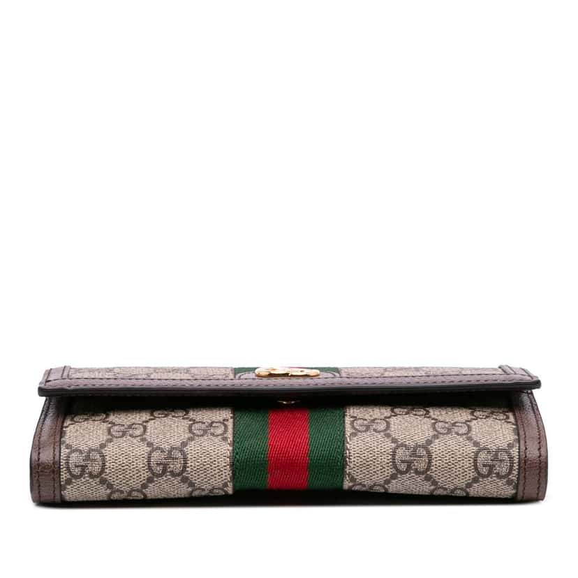 Gucci GG Supreme Web Ophidia Continental Wallet Brown Canvas Good condition - Inside View