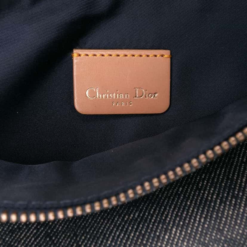 Dior Mini Denim Saddle Pochette Blue Denim Good condition - Box View