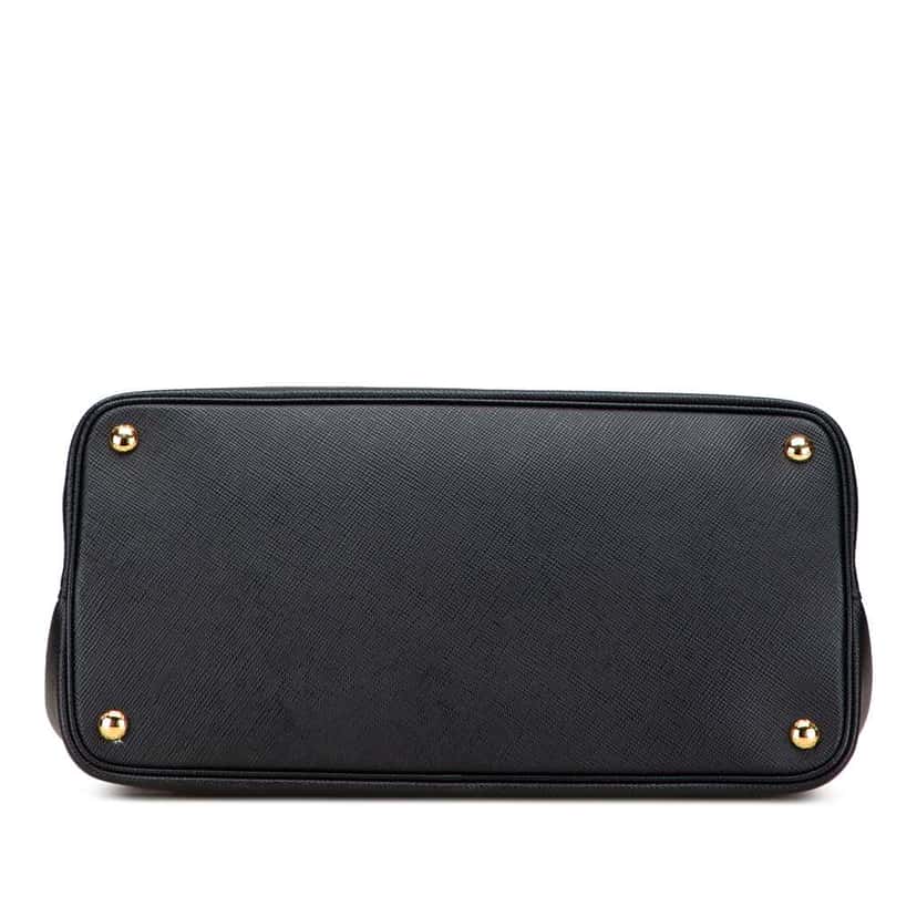 Prada Medium Saffiano Cuir Double Satchel Black Leather Good condition - Inside View