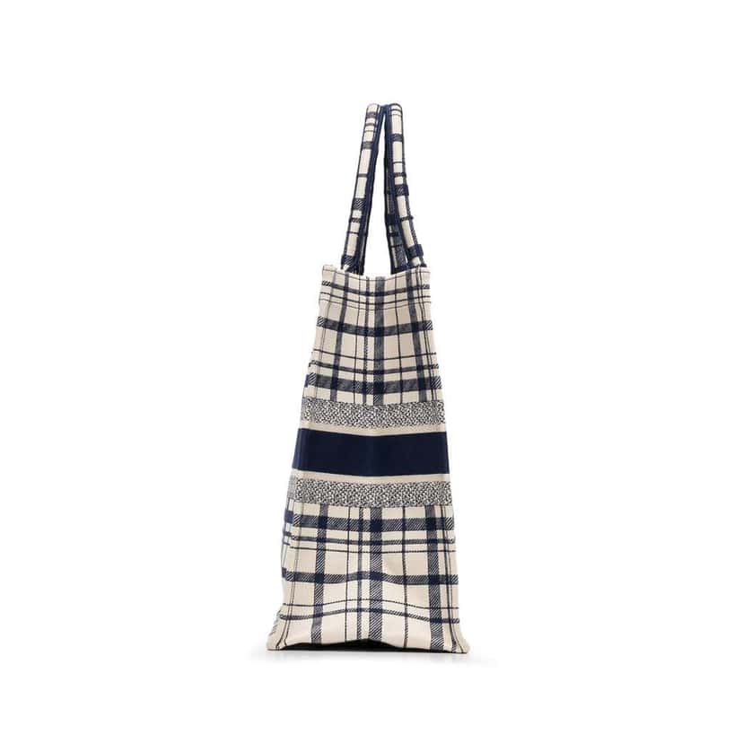 Dior Large Check n Dior Book Tote Blue Canvas Good condition - Inside View