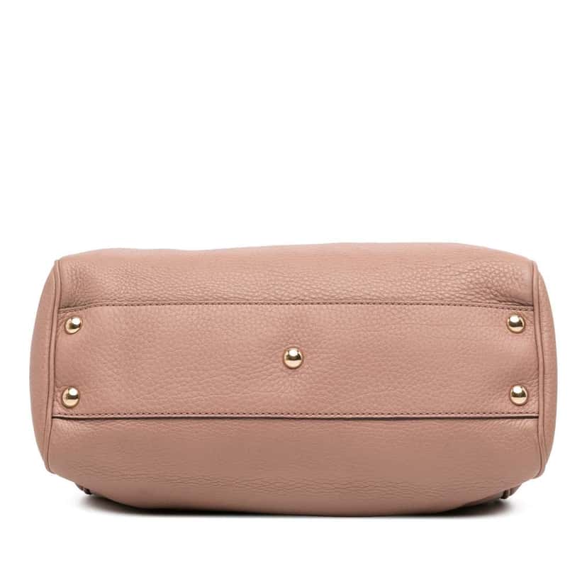 Gucci Small Calfskin Bamboo Shopper Satchel Pink Leather Good condition - Inside View