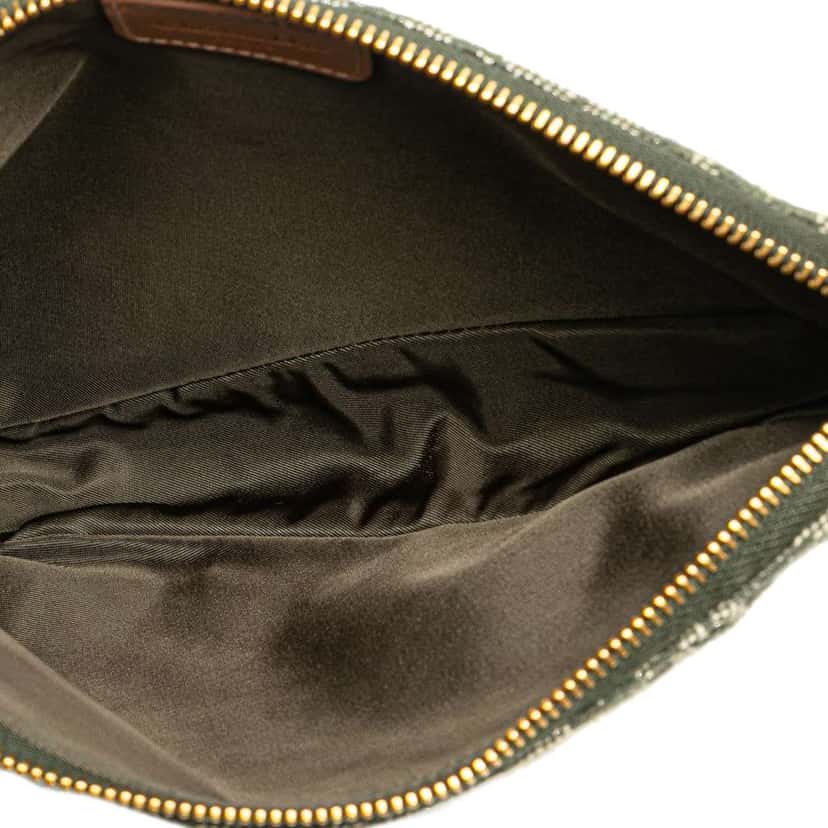 Dior Mini Diorissimo Canvas Saddle Pochette Green Canvas Good condition - Model View