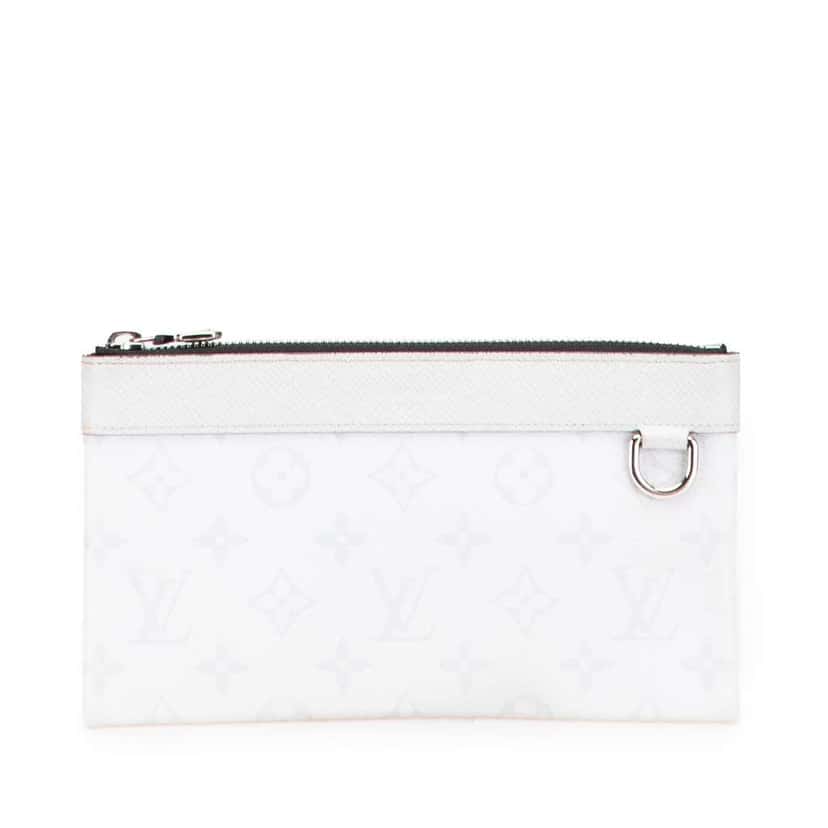 Louis Vuitton Monogram Taigarama Pochette Discovery PM White Canvas Good condition - Front View