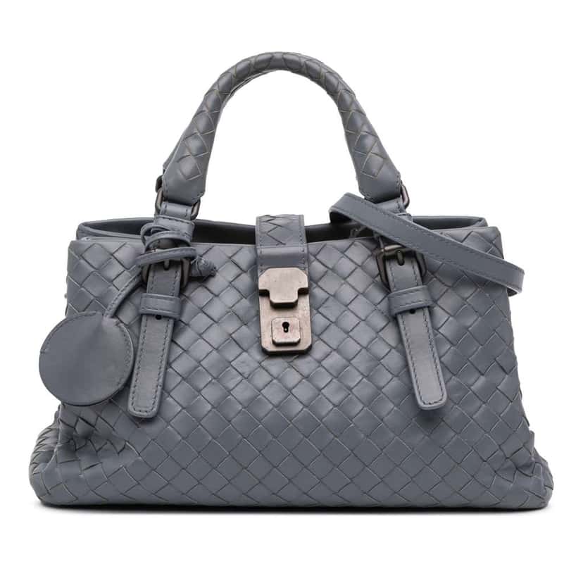 Bottega Veneta Mini Nappa Intrecciato Roma Satchel Grey Leather Good condition - Front View
