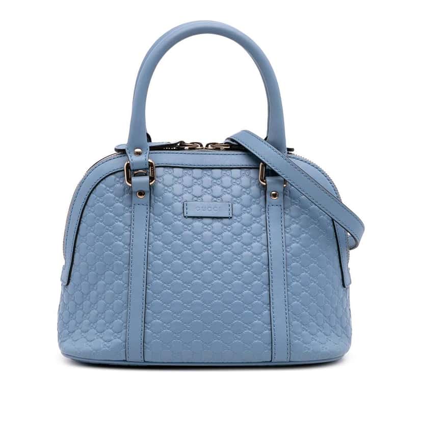 Gucci Mini Microguccissima Dome Satchel Blue Leather Good condition - Front View
