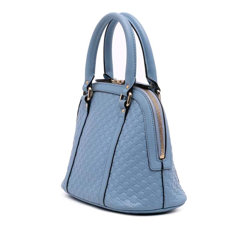 Gucci Mini Microguccissima Dome Satchel Blue Leather Good condition - Back View