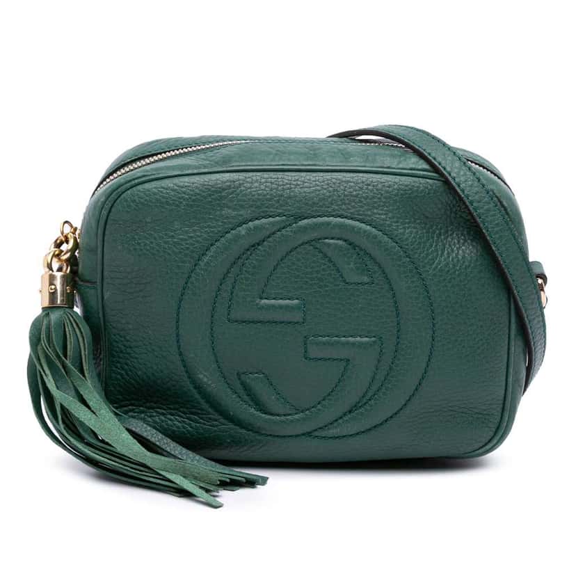 Gucci Leather Soho Disco Crossbody Green Leather Good condition - Front View